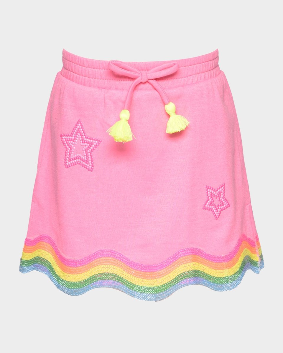 Girl's Beaded Wavy Rainbow Skirt, Size 2T-10